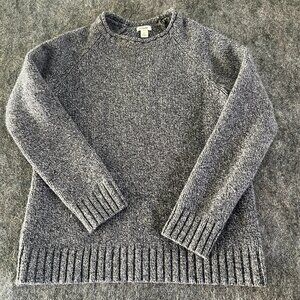 LL Bean Womens Small Gray Roll Neck Sweater 100% Lambswool